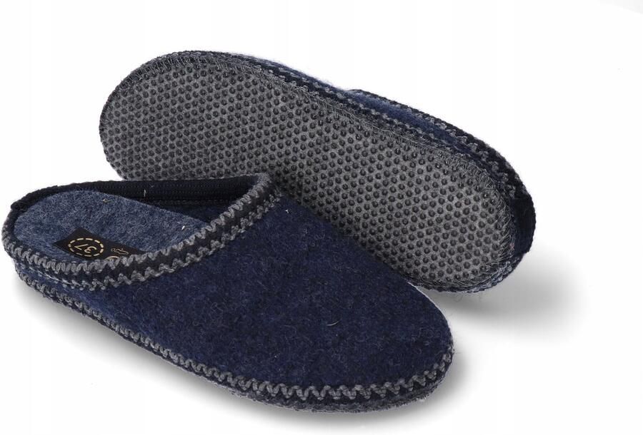 Dames pantoffels wol handgemaakt navy blauw