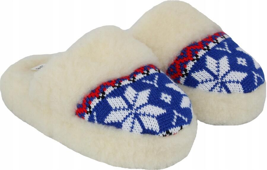 Dames Pantoffels Wol Merino Blauw Noors