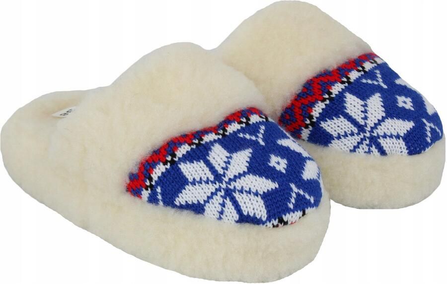 Dames Pantoffels Wol Merino Blauw Noors