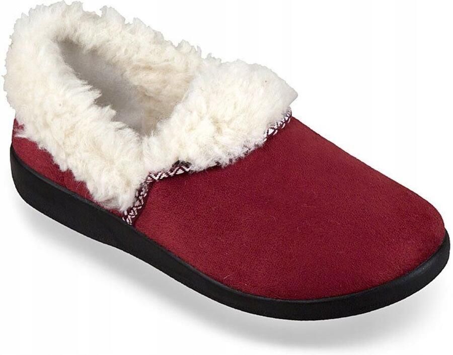 Dames Pantoffels Wol Warm Bordo Comfort & Warmte