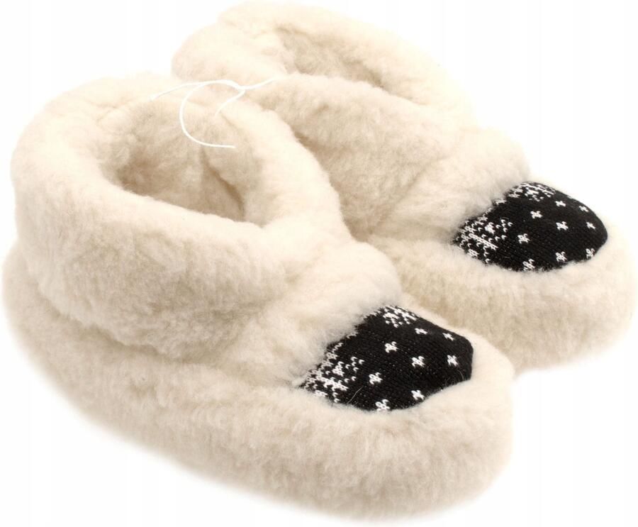 Dames pantoffels zwart met wol warme winter huisschoenen
