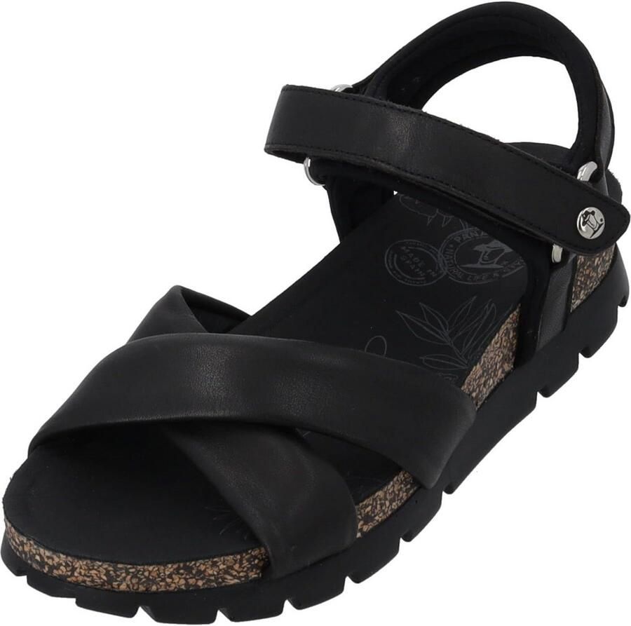 Dames Plata Sandalen met Klittenbandsluiting in Natuurlijk Leer