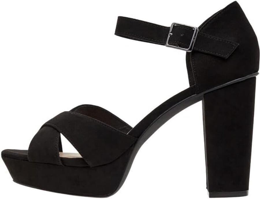 Dames Plateau Sandalen met Blokhak Zwart