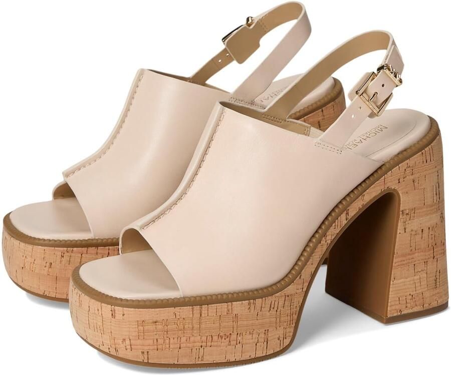 Dames Plateau Sandalen met Gesp Crème
