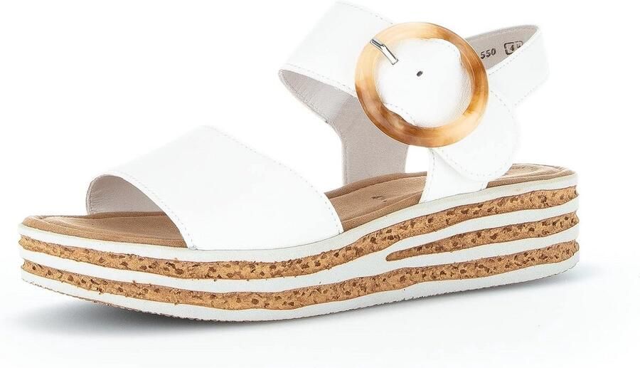 Dames Plateau Sandalen Suède Wit Comfortabele Hakhoogte & Klittenbandsluiting