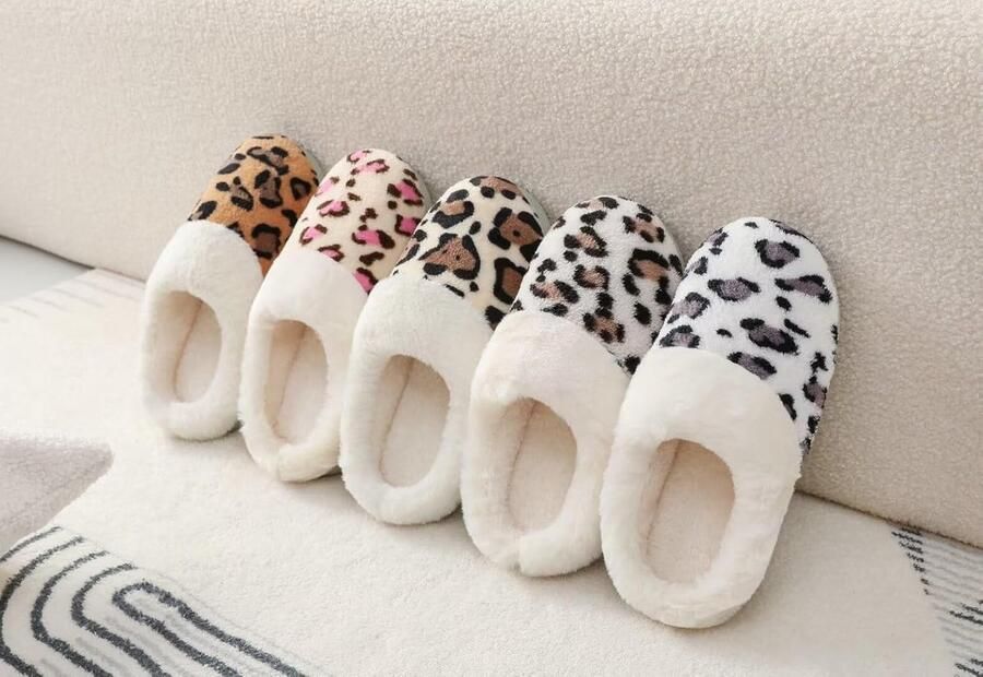 Dames Plateau Slippers met Imitatiebont voor Binnen en Buiten