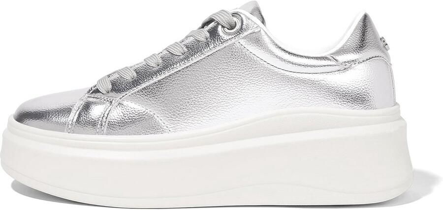 Dames Plateau Sneakers met Dikke Zool Modieuze Lage Top Loopschoenen van PU Leer