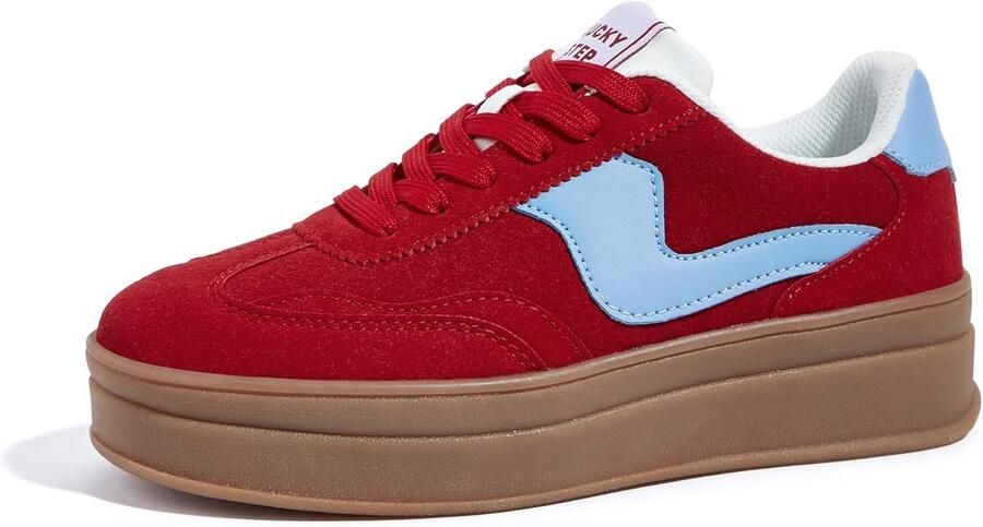 Dames Plateau Sneakers met Dikke Zool Modieuze Alledaagse Schoenen met Bamboe Binnenzool