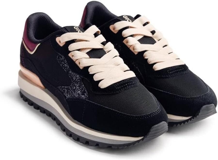 Dames Sneakers met Memory Effect Inlegzool Platform Sportschoenen van Leer