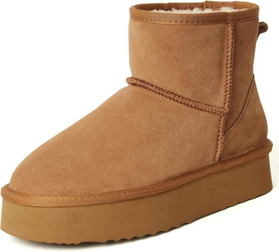 Dames Plateauhak Laarzen met Nepbont Voering Warm & Waterdicht voor de Winter