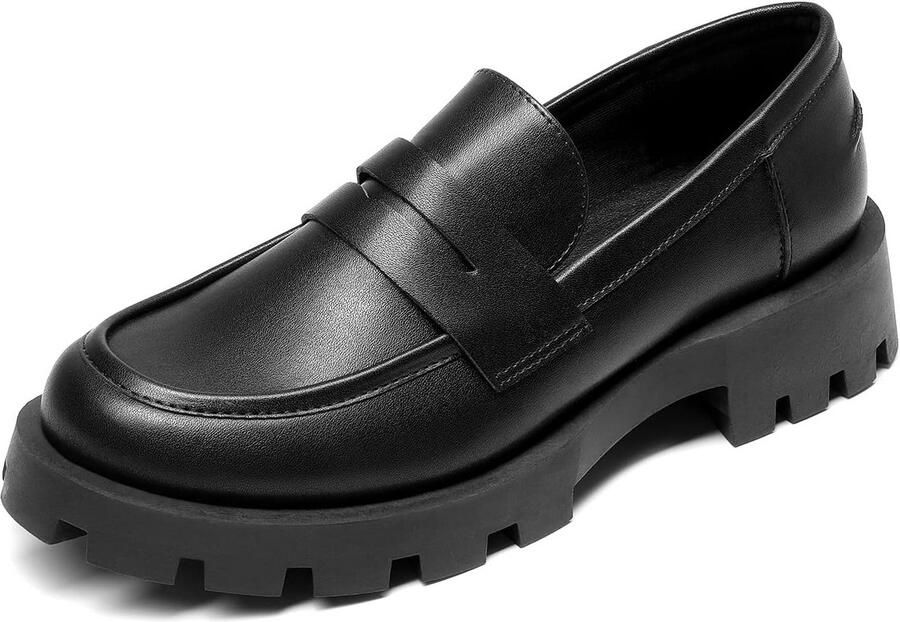 Dames Platform Loafers met Dikke Zool Slip On Chaussures voor Werk en Casual
