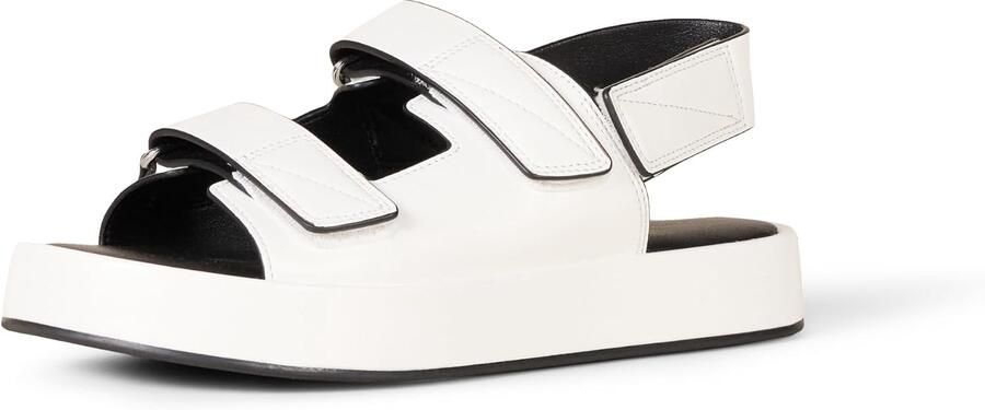 Dames Platform Sandalen met 3 Verstelbare Bandjes Wit