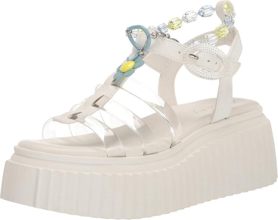 Dames Platform Sandalen met Dikke Zool en Kralen Enkelbandje Zomer Schoenen