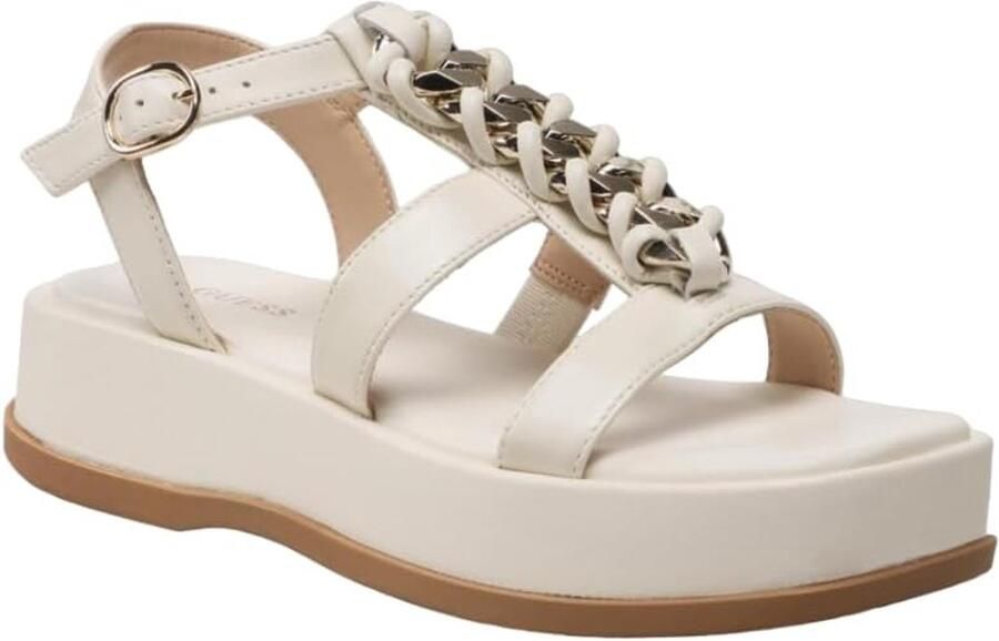 Dames Platform Sandalen met Gesp Wit