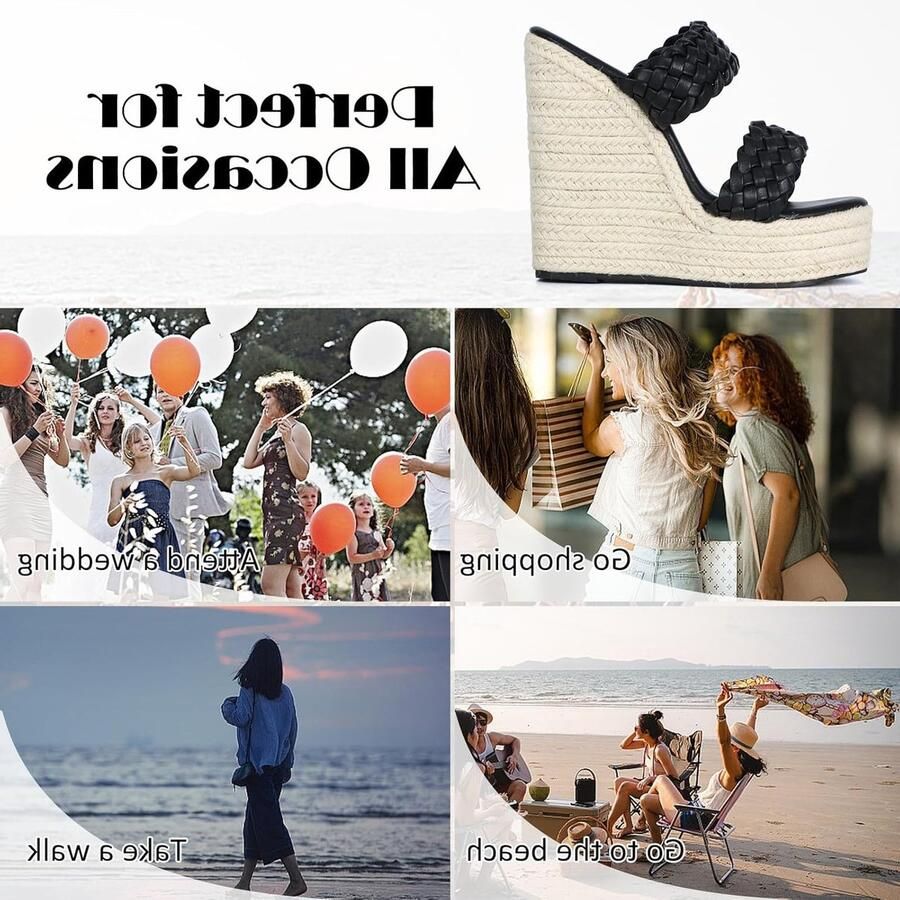 Dames Platform Sandalen met Gevlochten Bandjes voor Casual Zomer Open Neus en Strandgebruik