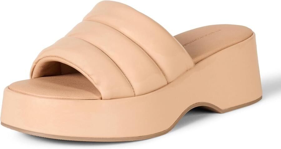Dames Platform Slippers Sandalen Zacht Roze Patent Leer