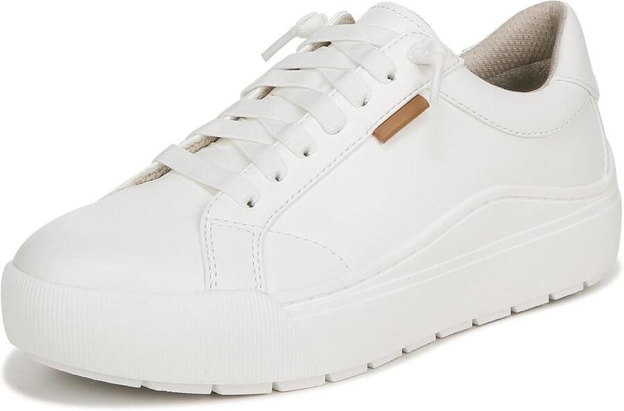 Dames Platform Sneakers met Veterluiting Comfortabele Witte Sportschoenen