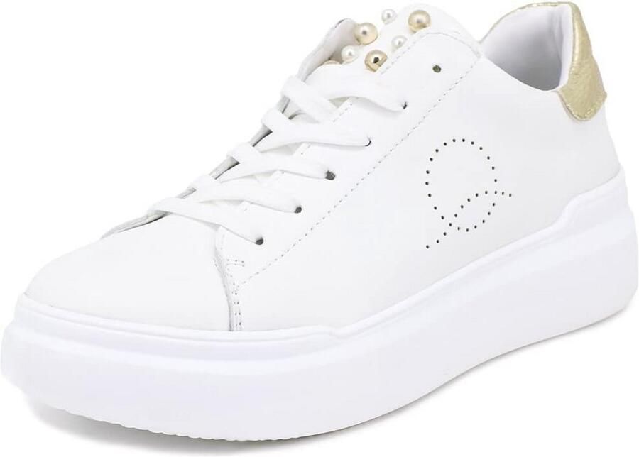 Dames Platform Sneakers met Veters Comfortabele Witte Casual Sportschoenen