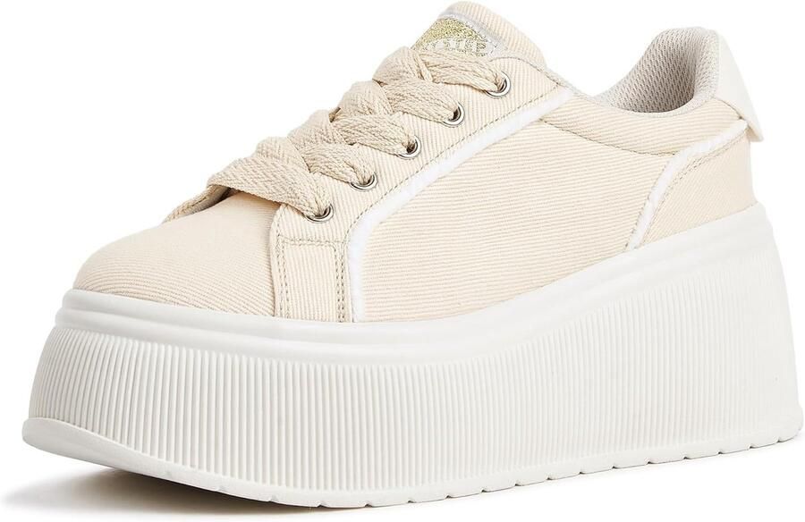 Dames Platform Sneakers Retro Canvas Schoenen Wedge Zool Casual Stijl voor Elke Dag ShopVlot