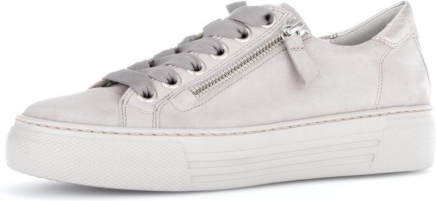 Dames Platform Sneakers van Leer met Contrastdetails