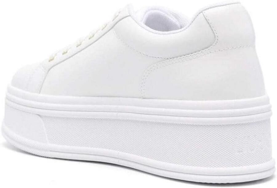 Dames Platform Sneakers van Leer Witte Comfortabele Zolen