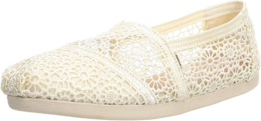 Dames platte gehaakte espadrilles van textiel