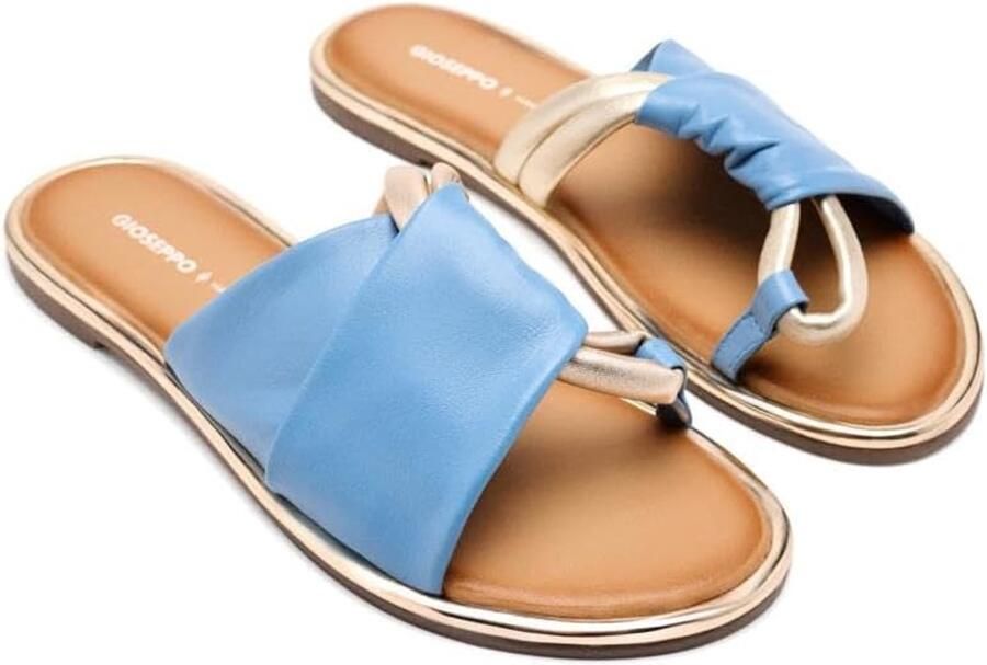 Gioseppo Platte leren sandalen met metalen detail