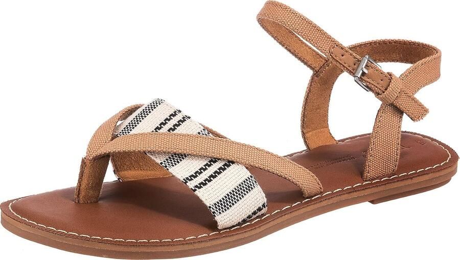 Dames platte sandalen met bandjes en wereldwijde print