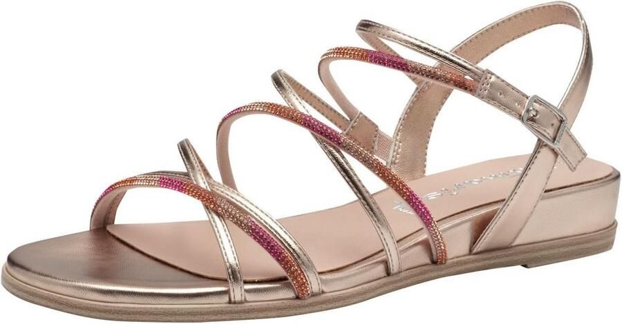 Dames Platte Sandalen Met Bandjes in Rosé Kleur