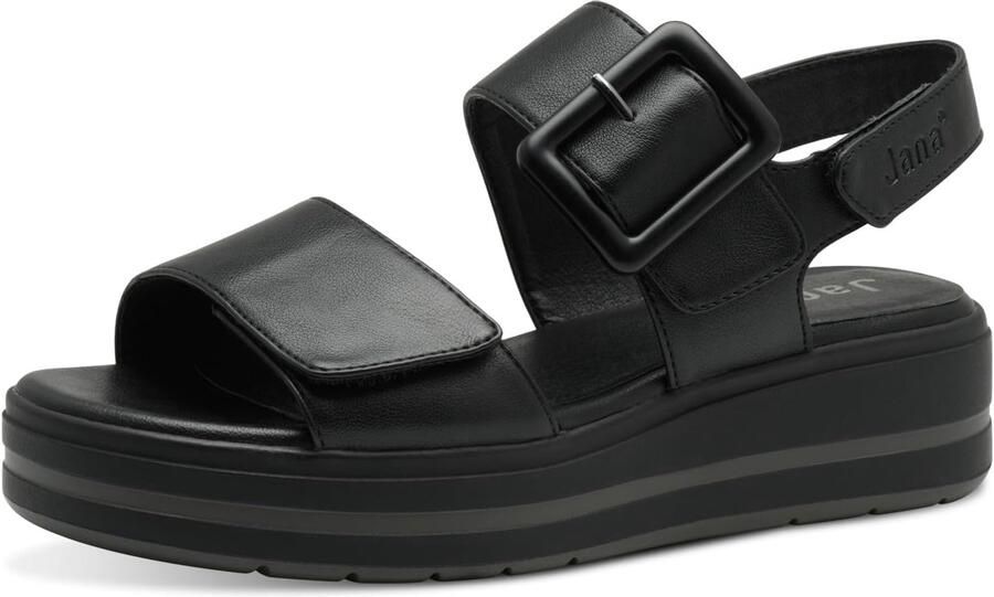 Dames platte sandalen met gesp vegan brede pasvorm