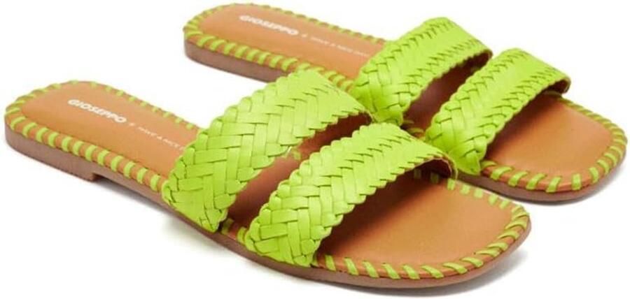 Dames Platte Sandalen met Dubbele Gevlochten Riem en Borduurwerk