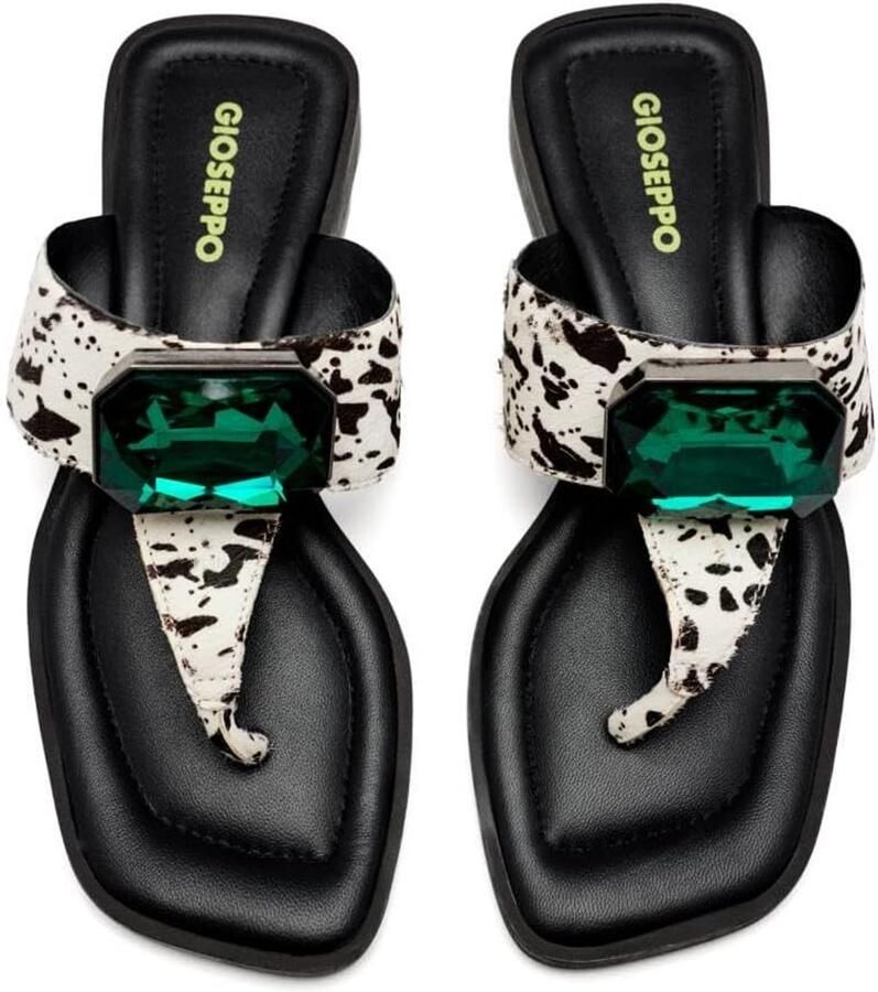 Dames Platte Sandalen met Grote Stenen Versiering Zomer Schoenen