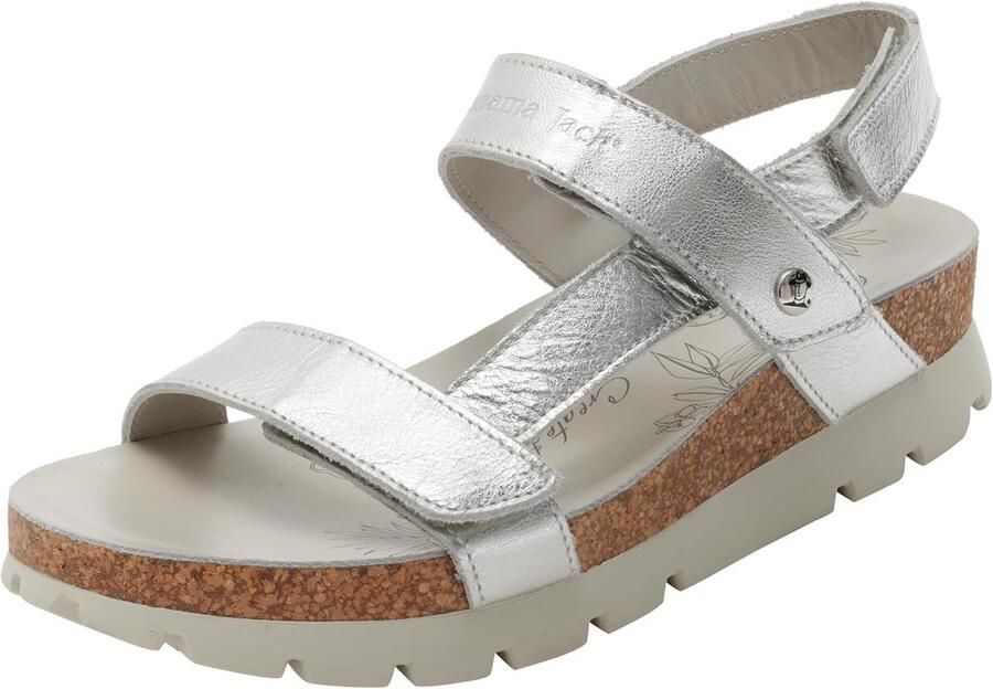 Dames Platte Sandalen met Klittenband Lus Goud Nappaleer