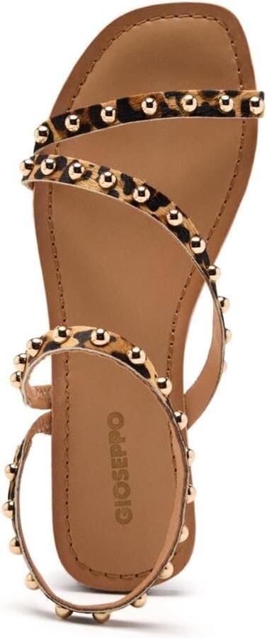 Gioseppo Ogema Dames Sandalen Luipaardprint Leer met Studs