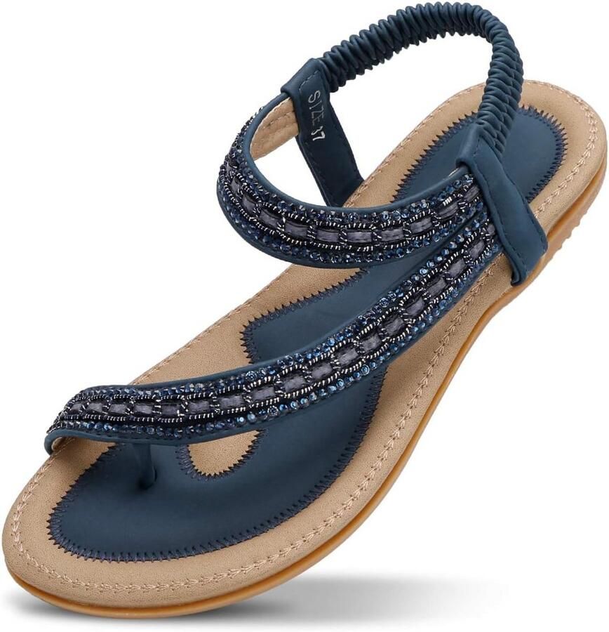 Dames Platte Sandalen met Teen Spreider Bohemian Stijl