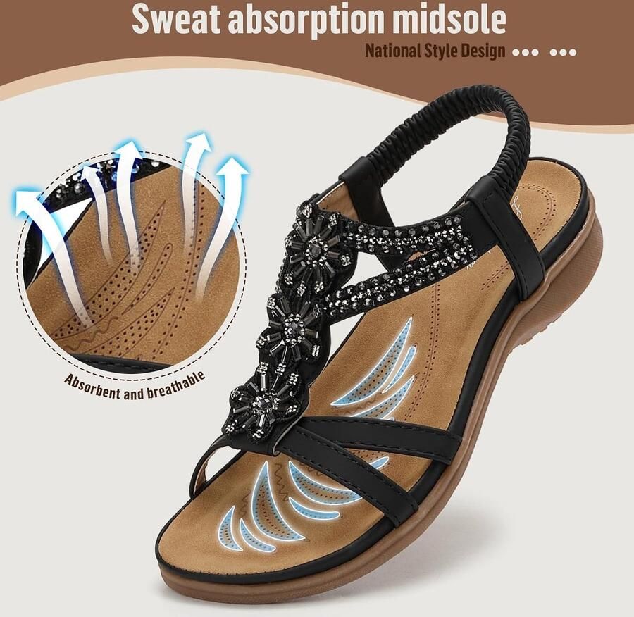 Dames platte sandalen zomer bohemian strand sandalen ademend perfect voor warme dagen ShopVlot