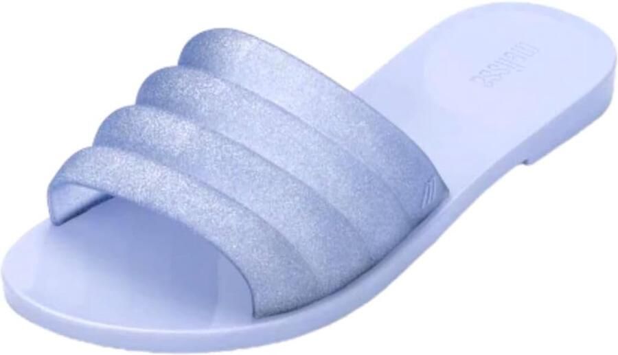 Dames Platte Slides Blauw Slip-On PVC