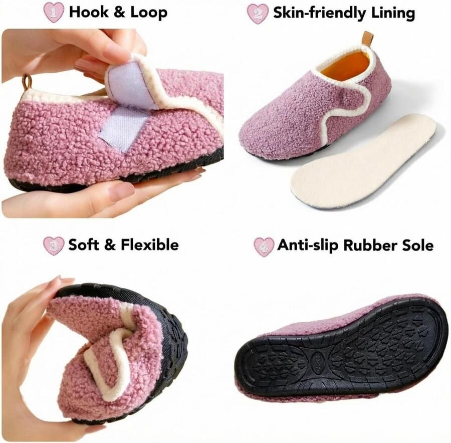 Dames pluche gesloten pantoffels warme antislip