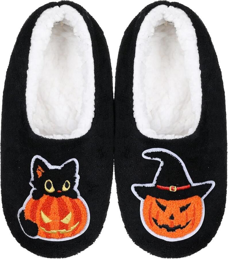 Dames Pluizige Kat Slippers Sokken Warme Winter Huisslippers met Antislip Zool
