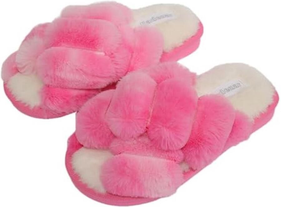 Dames Pluizige Pluche Sloffen Warme Instapslippers voor Binnen