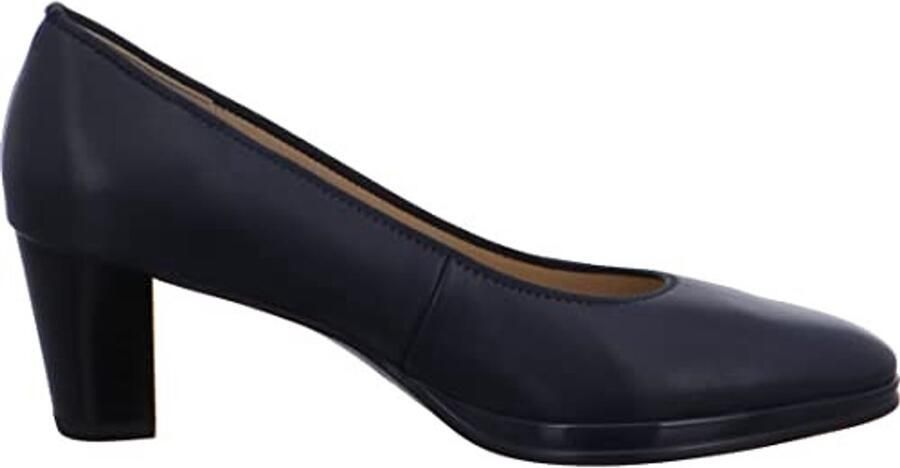 Dames Pumps Blauwe leren pumps Blokhak