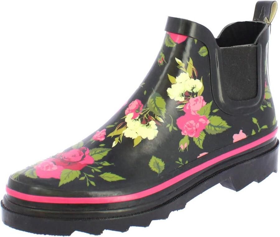 Dames regenlaarzen rubber Chelsea stijl met bloemenprint