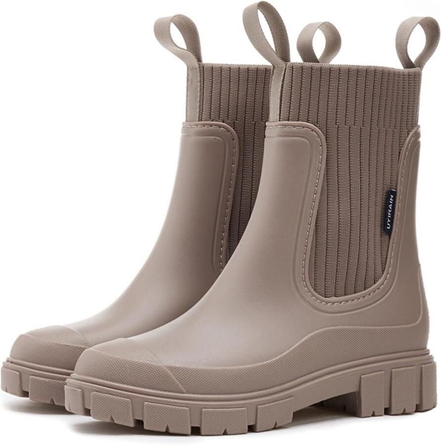 Dames Rubberlaarzen Halfhoog Waterdicht Antislip Regenlaarzen