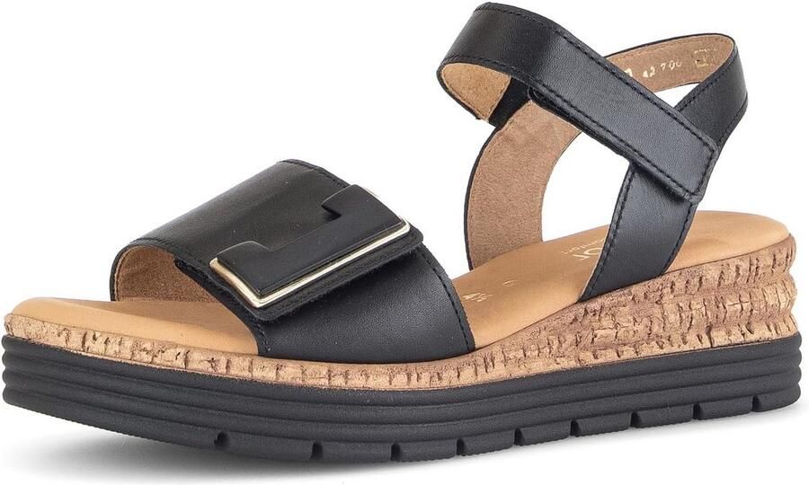 Dames Sandaal Leer met Comfortabel Voetbed en Stevige Zolen