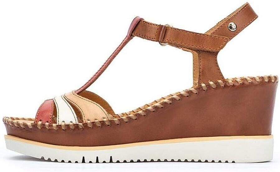 Dames Sandaal met Hoge Sleehak van Glad Leer Comfortabele Zomer Sandaal