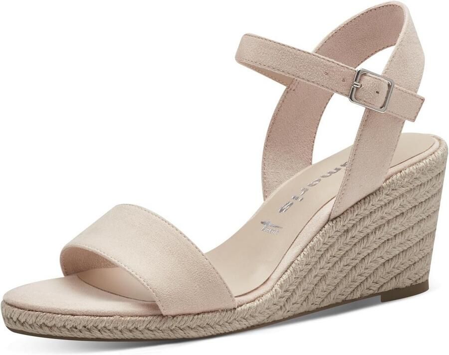 Dames Sandaal met Sleehak en Textiel Bovenmateriaal voor Zomercomfort