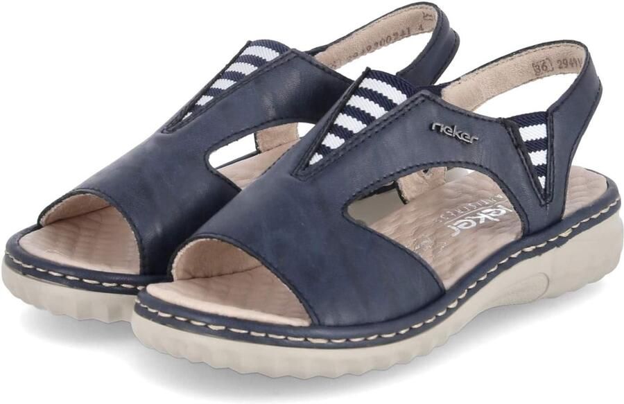 Rieker Sandalen zomerschoen sandalette instapschoen met contrasterende siernaad