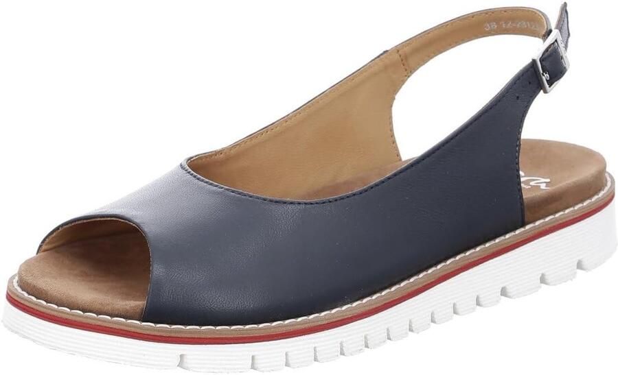 Dames Sandalen Blauw Leer Klittenband