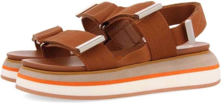 Dames Sandalen Bruin met EVA Plateau en Verstelbare Bandjes