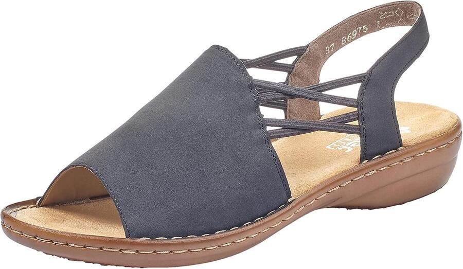 Rieker Sandalen zomerschoen sandaal sleehak met elastische banden